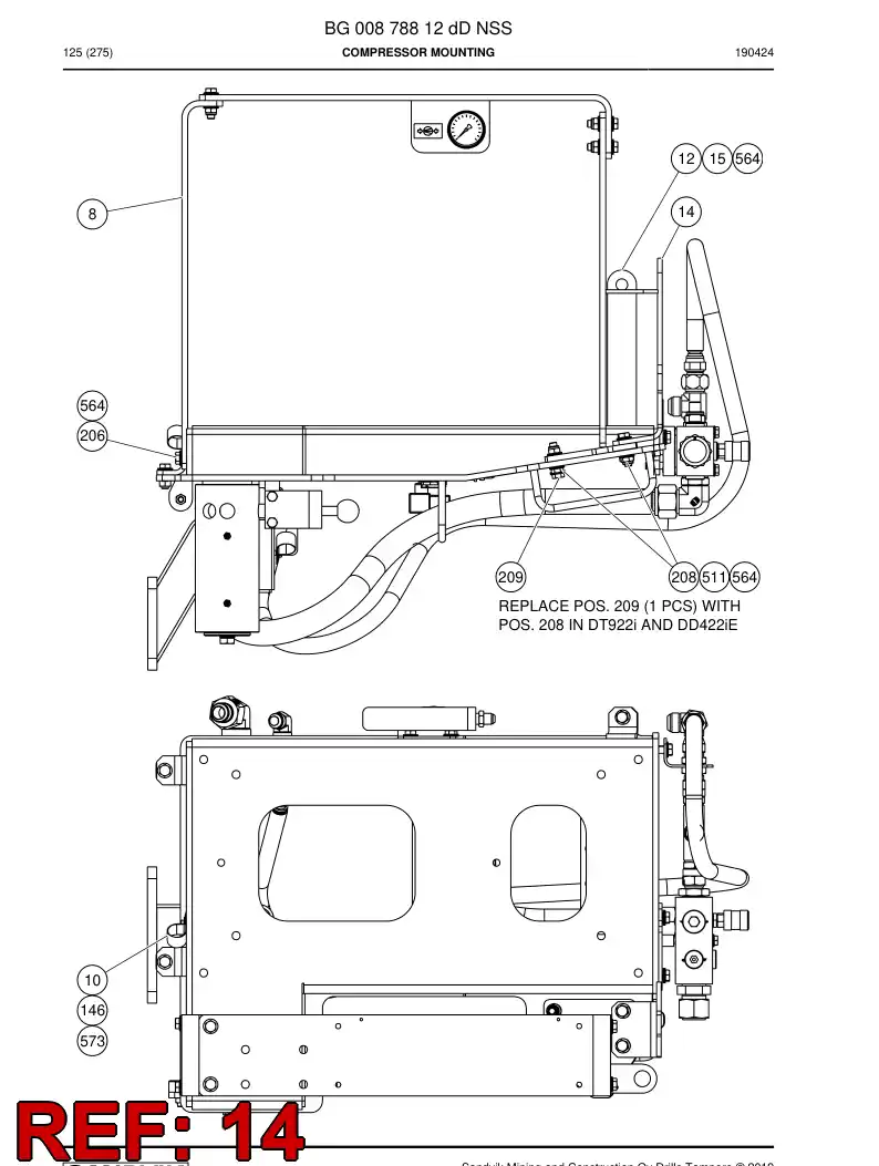 BG00684070a BG 006 840 70a Lifting Equipment - Sandvik Technical Drawing