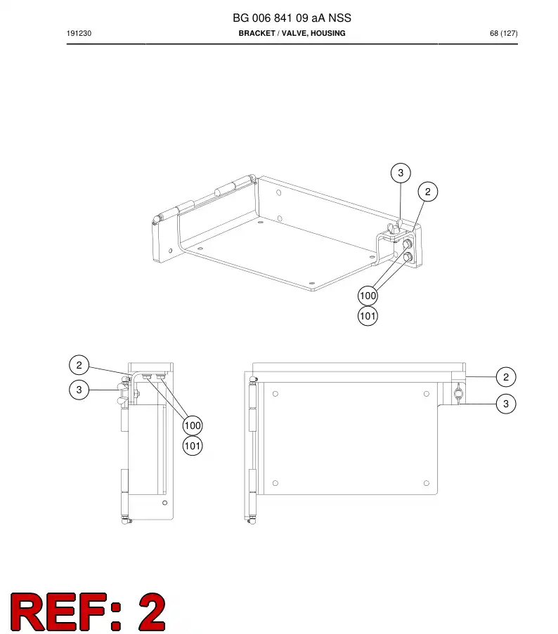 BG00684086a BG 006 840 86a Bracket - Sandvik Technical Drawing