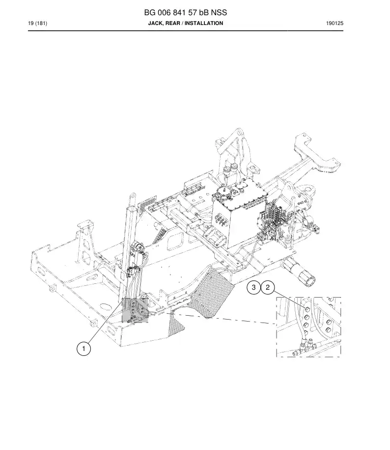 BG00684157b BG 006 841 57b Jack, Rear - Sandvik Technical Drawing