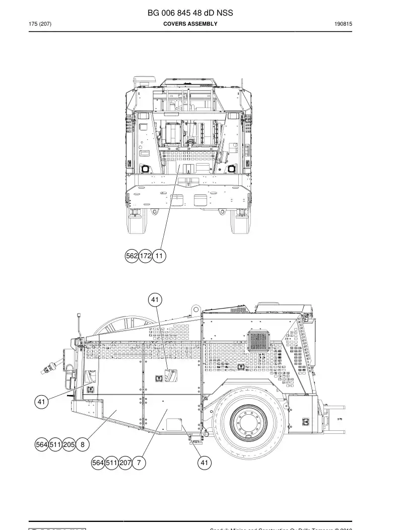 BG00684548d BG 006 845 48d Covers Assembly - Sandvik Technical Drawing