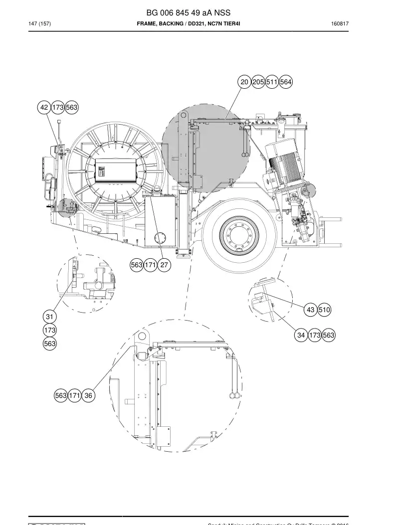 BG00684549b BG 006 845 49b Frame, Backing - Sandvik Technical Drawing