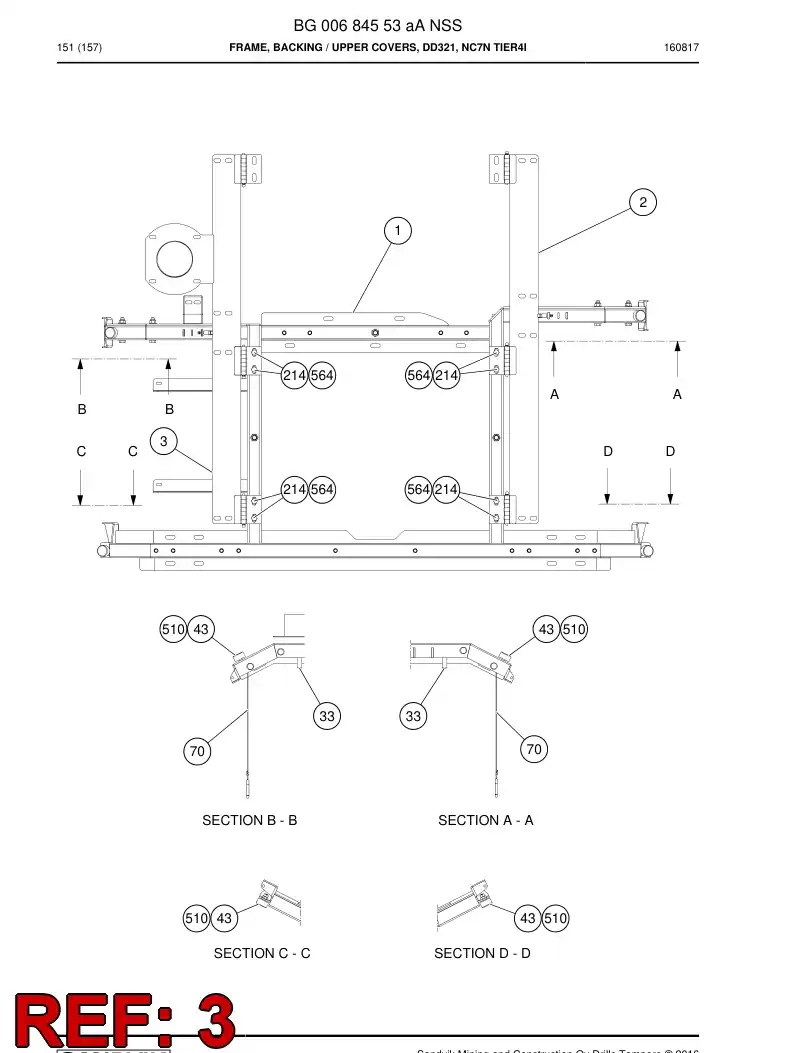 BG00686685a BG 006 866 85a Hinge - Sandvik Technical Drawing