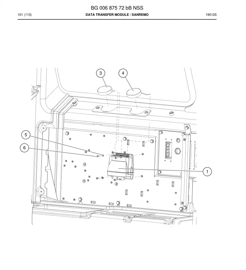 BG00687572b BG 006 875 72b Data Transfer Module - Sandvik Technical Drawing