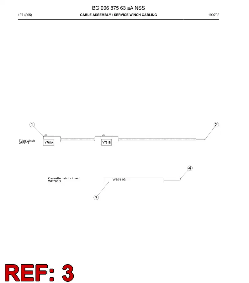 BG00687716a BG 006 877 16a Cable, Electric, Flexible - Sandvik Technical Drawing