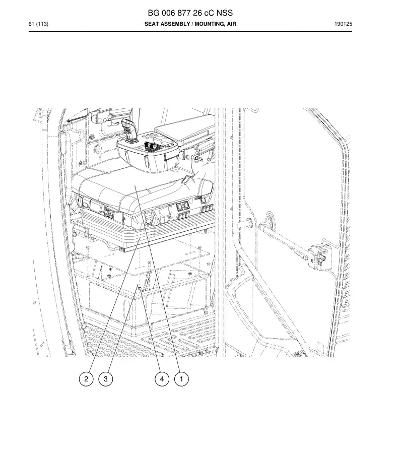 BG00687726c BG 006 877 26c Seat Assembly - Sandvik Technical Drawing
