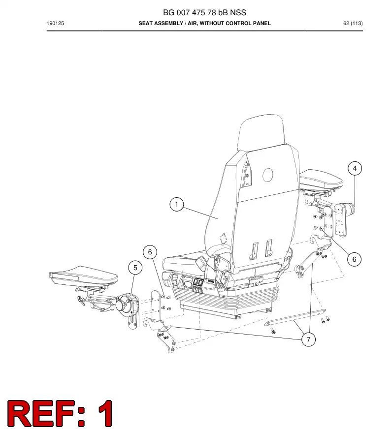 BG00687966a BG 006 879 66a Seat - Sandvik Technical Drawing