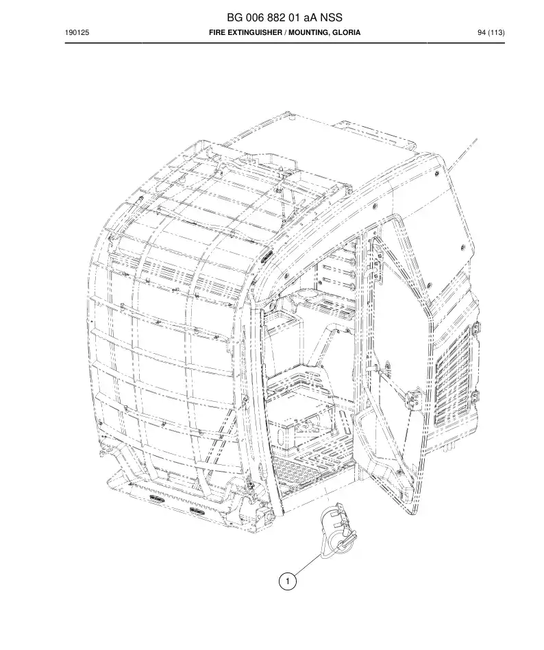 BG00688201a BG 006 882 01a Fire Extinguisher - Sandvik Technical Drawing