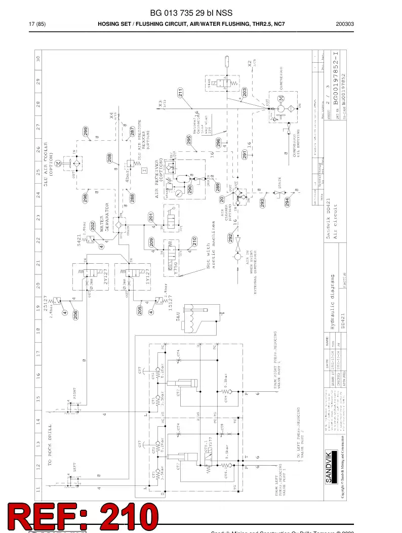 BG00688217a BG 006 882 17a Hose Assembly, Hydraulic - Sandvik Technical Drawing