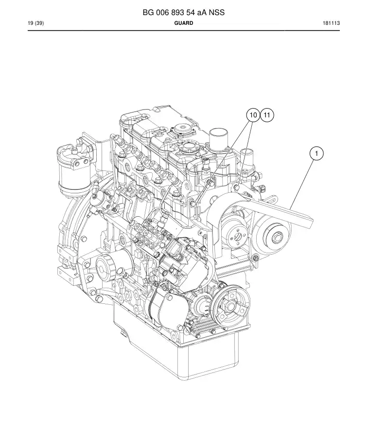 BG00689354a BG 006 893 54a Guard - Sandvik Technical Drawing
