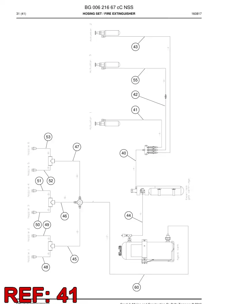 BG00689476a BG 006 894 76a Hose Assembly - Sandvik Technical Drawing