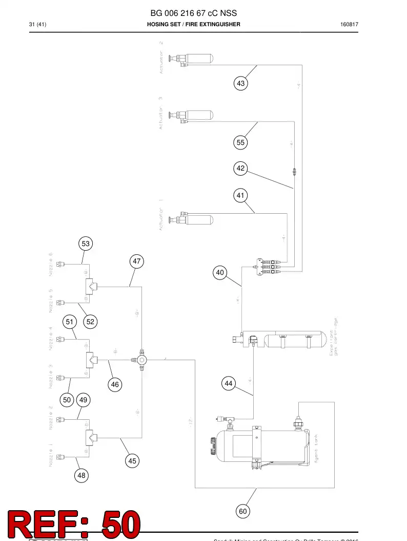BG00689501a BG 006 895 01a Hose Assembly - Sandvik Technical Drawing
