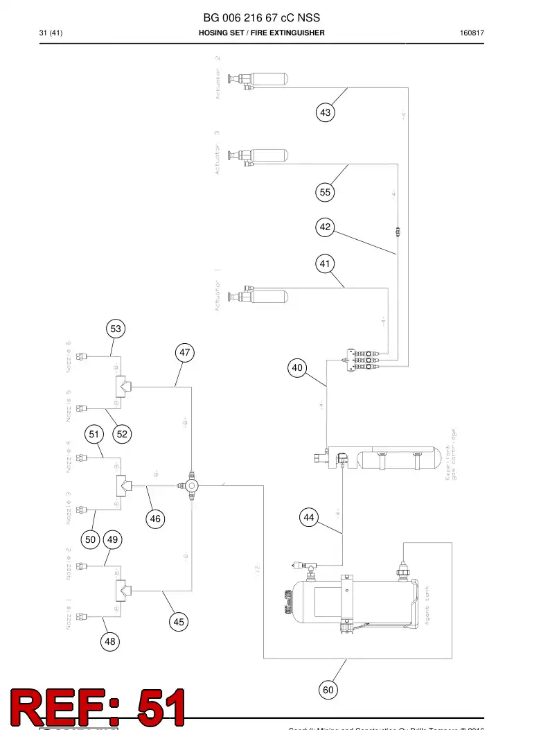 BG00689508a BG 006 895 08a Hose Assembly - Sandvik Technical Drawing
