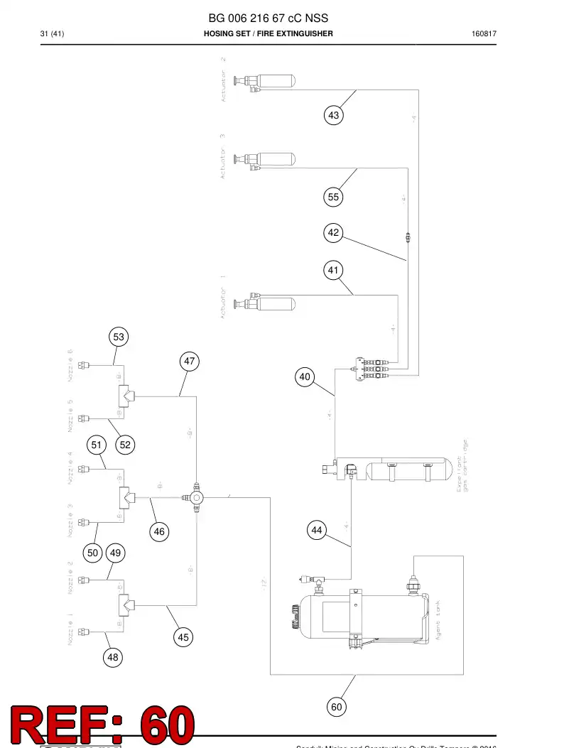 BG00689520a BG 006 895 20a Hose Assembly - Sandvik Technical Drawing