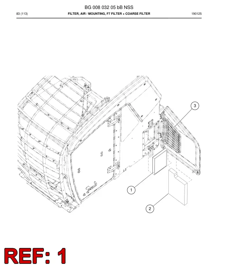 BG00689680a BG 006 896 80a Filter, Air - Sandvik Technical Drawing