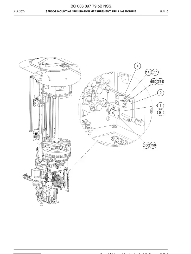 BG00689779b BG 006 897 79b MONTAGEM DO SENSOR - Sandvik Technical Drawing