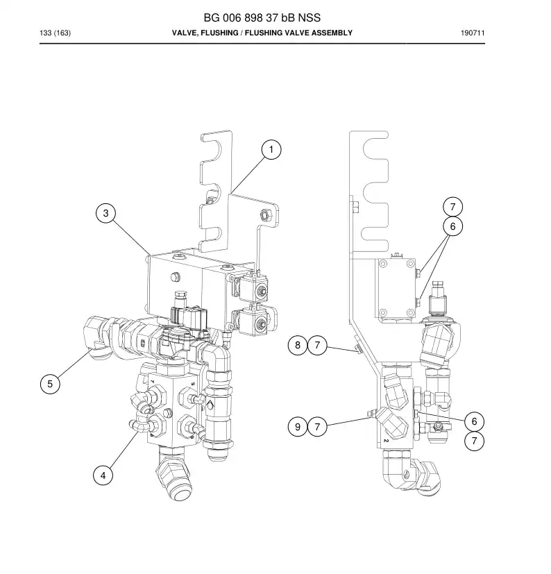 BG00689837b BG 006 898 37b Valve, Flushing - Sandvik Technical Drawing