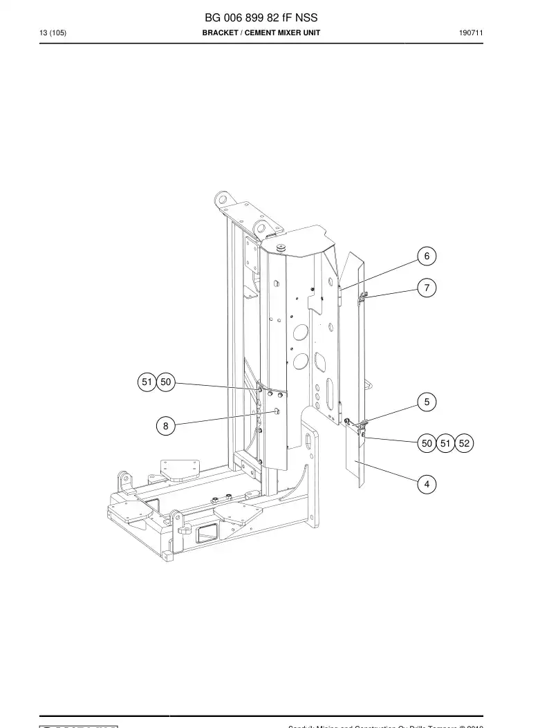 BG00689982f BG 006 899 82f Bracket - Sandvik Technical Drawing