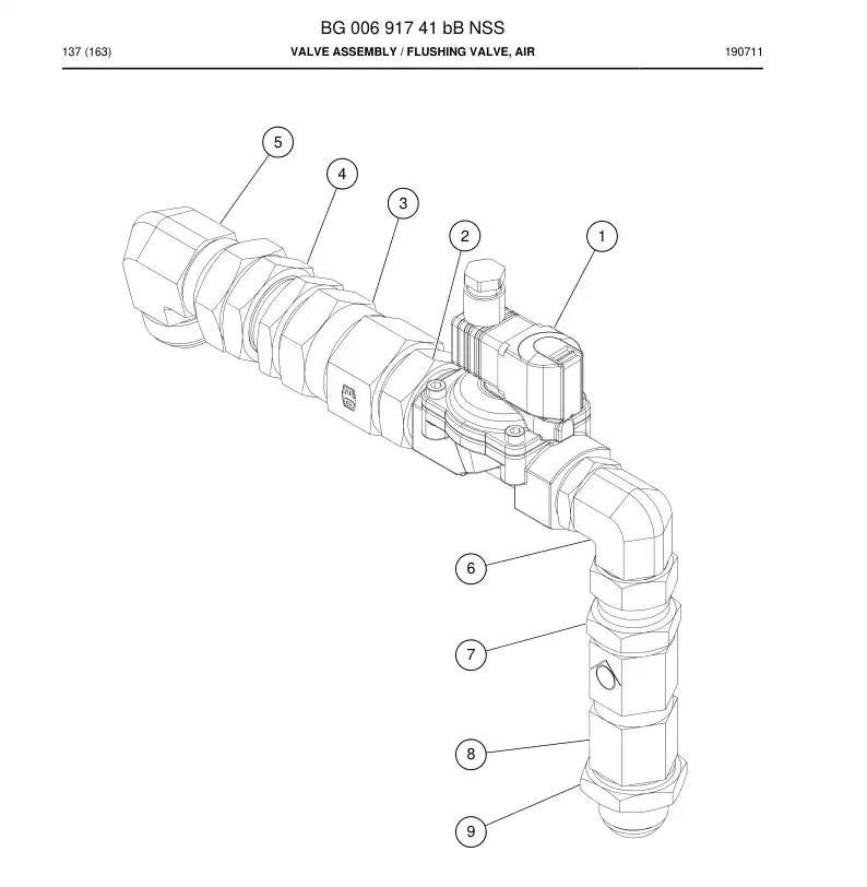 BG00691741b BG 006 917 41b Valve Assembly - Sandvik Technical Drawing