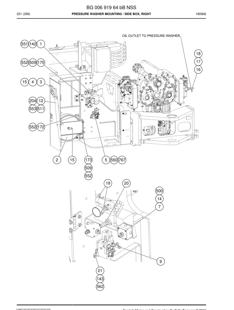 BG00691964b BG 006 919 64b Pressure Washer mounting - Sandvik Technical Drawing