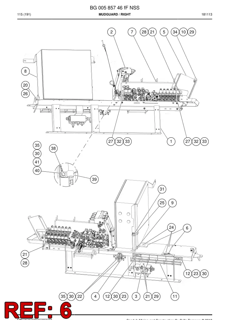 BG00692257a BG 006 922 57a Slipper Pad - Sandvik Technical Drawing