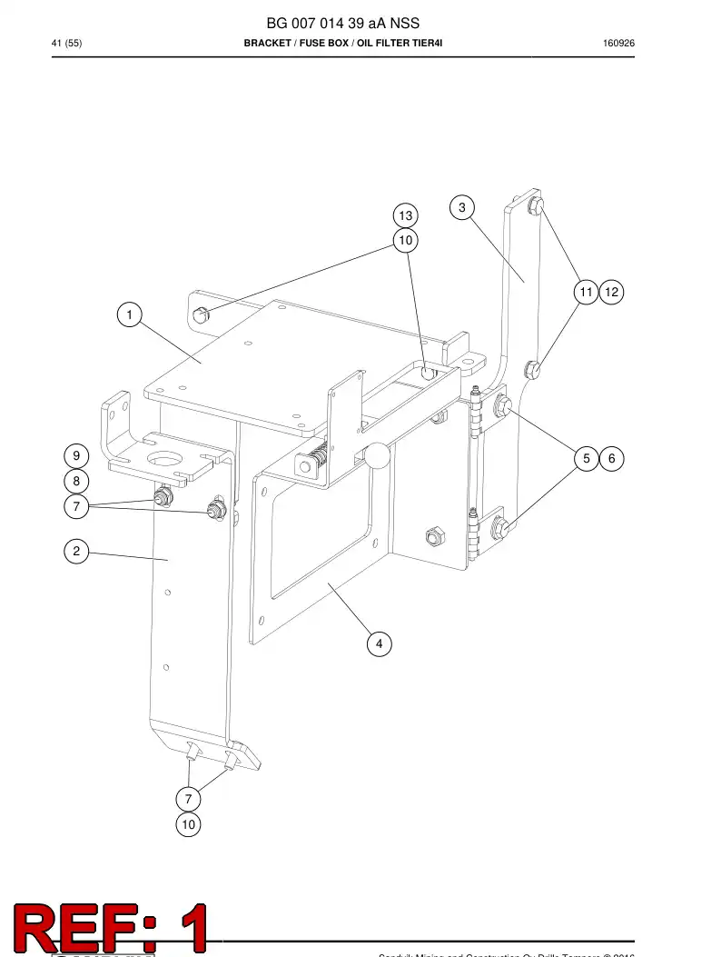 BG00692564a BG 006 925 64a Bracket - Sandvik Technical Drawing