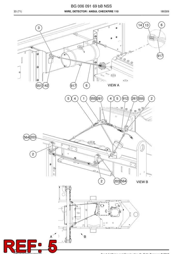 BG00692682a BG 006 926 82a SOPORTE, CABLE - Sandvik Technical Drawing