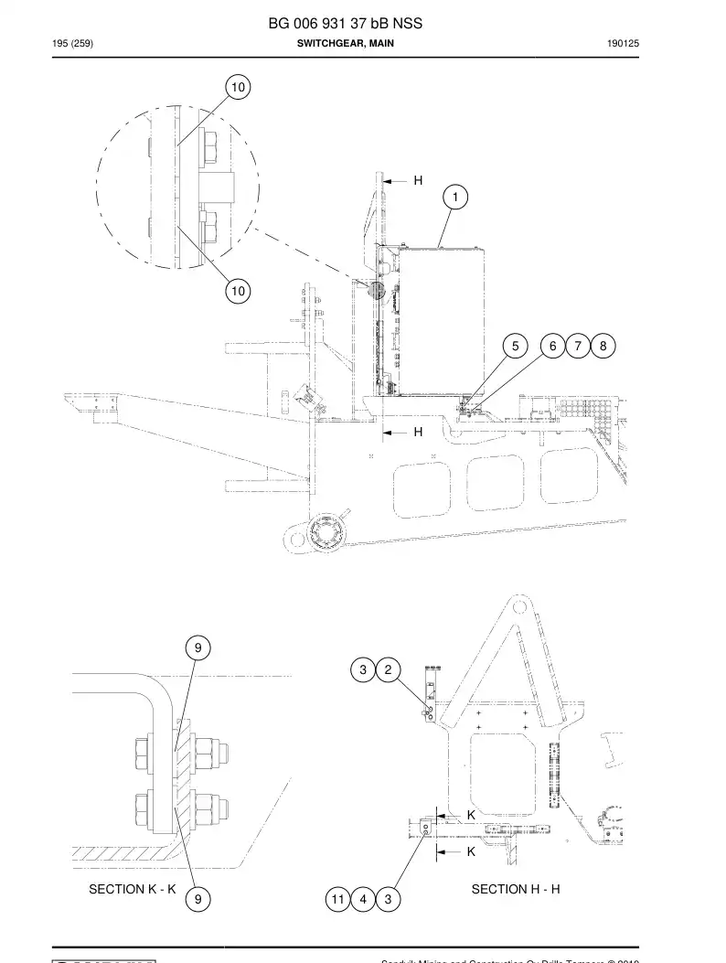 BG00693137b BG 006 931 37b Switchgear, Main - Sandvik Technical Drawing
