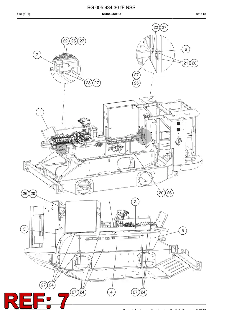 BG00693344a BG 006 933 44a Plate, Support - Sandvik Technical Drawing