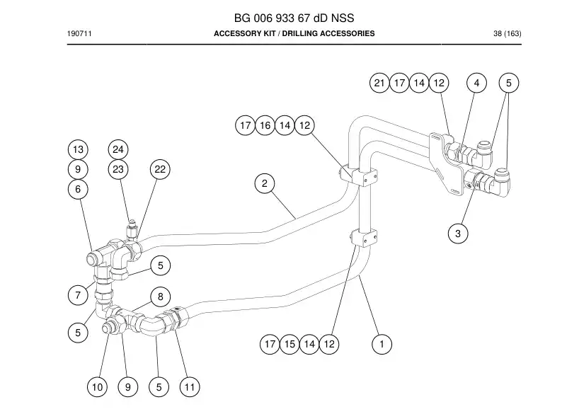 BG00693367d BG 006 933 67d Accessory Kit - Sandvik Technical Drawing