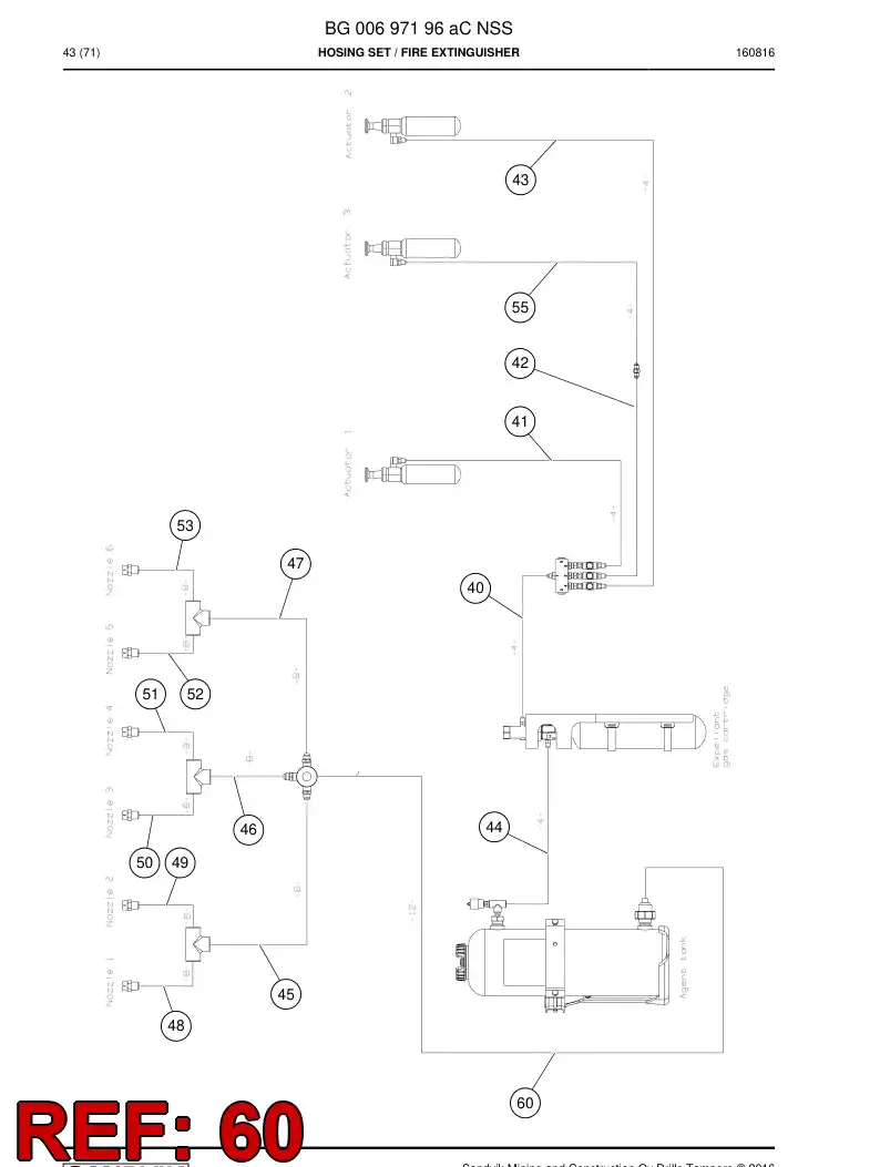 BG00693615a BG 006 936 15a Hose Assembly - Sandvik Technical Drawing