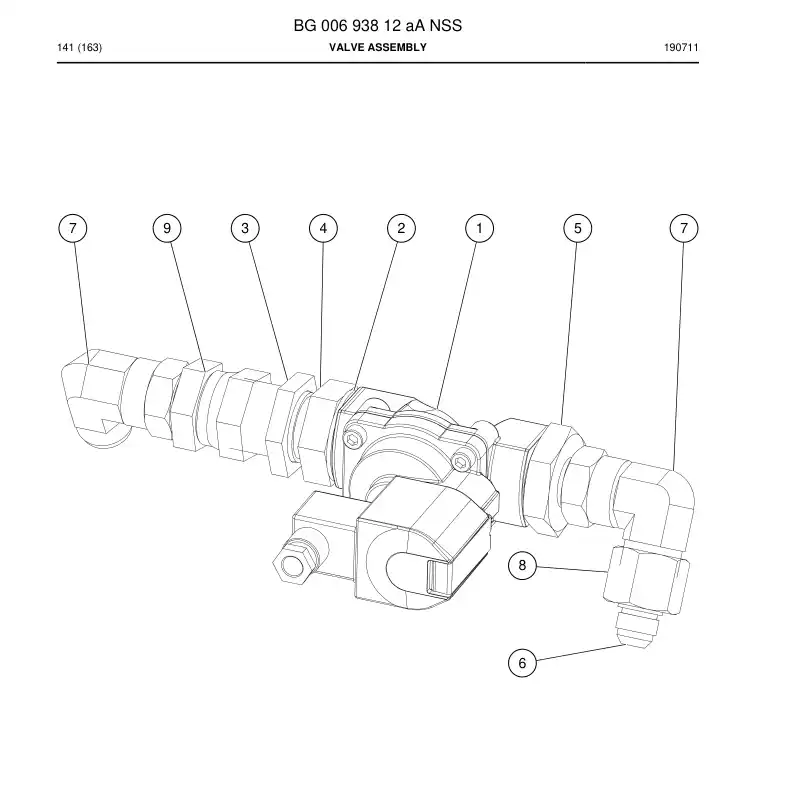 BG00693812a BG 006 938 12a Valve Assembly - Sandvik Technical Drawing