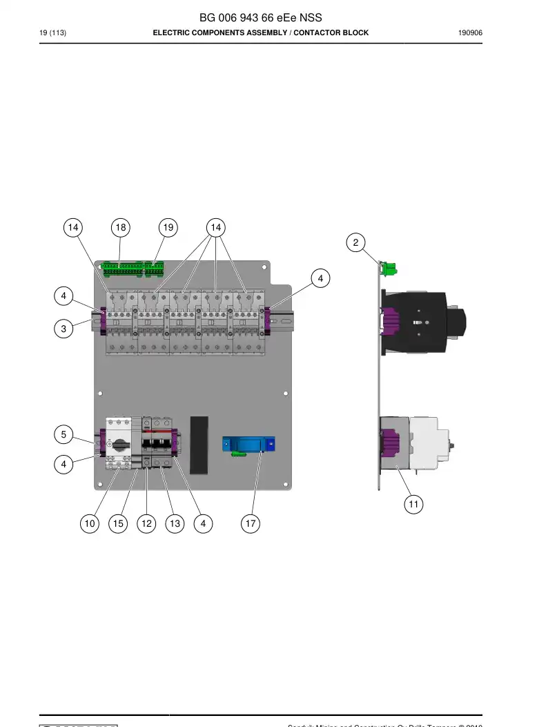 BG00694366e BG 006 943 66e Electric Components Assembly - Sandvik Technical Drawing
