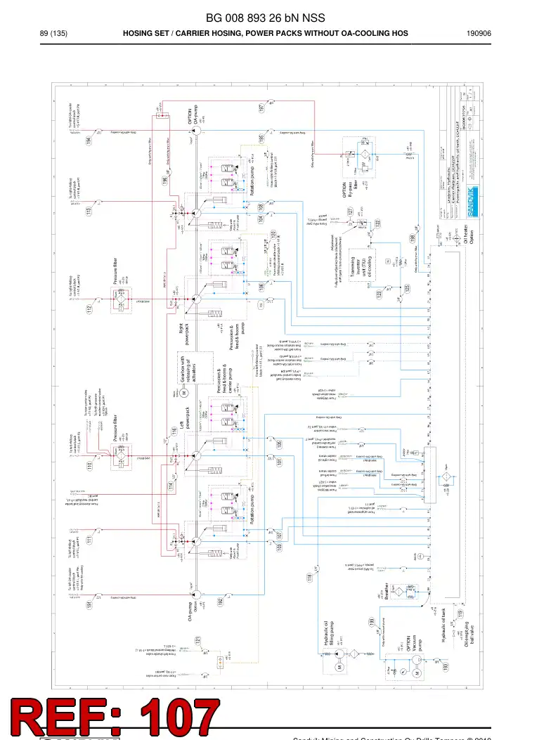 BG00694576a BG 006 945 76a Hose Assembly, Hydraulic - Sandvik Technical Drawing
