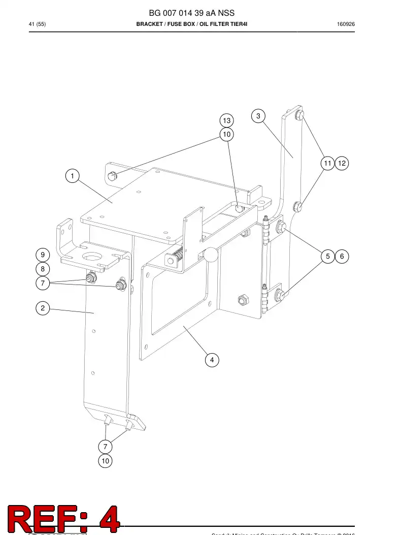 BG00695252a BG 006 952 52a Bracket - Sandvik Technical Drawing