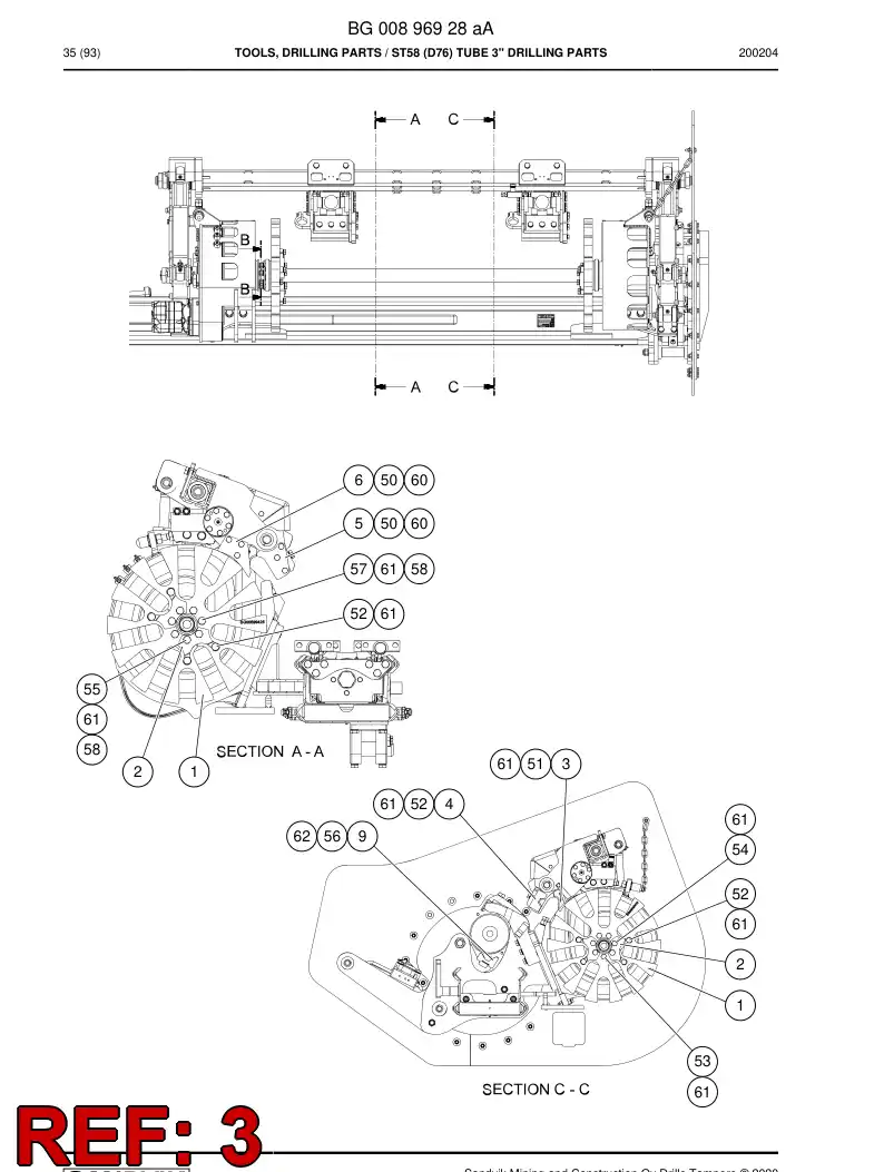 BG00695305a BG 006 953 05a Wear piece - Sandvik Technical Drawing