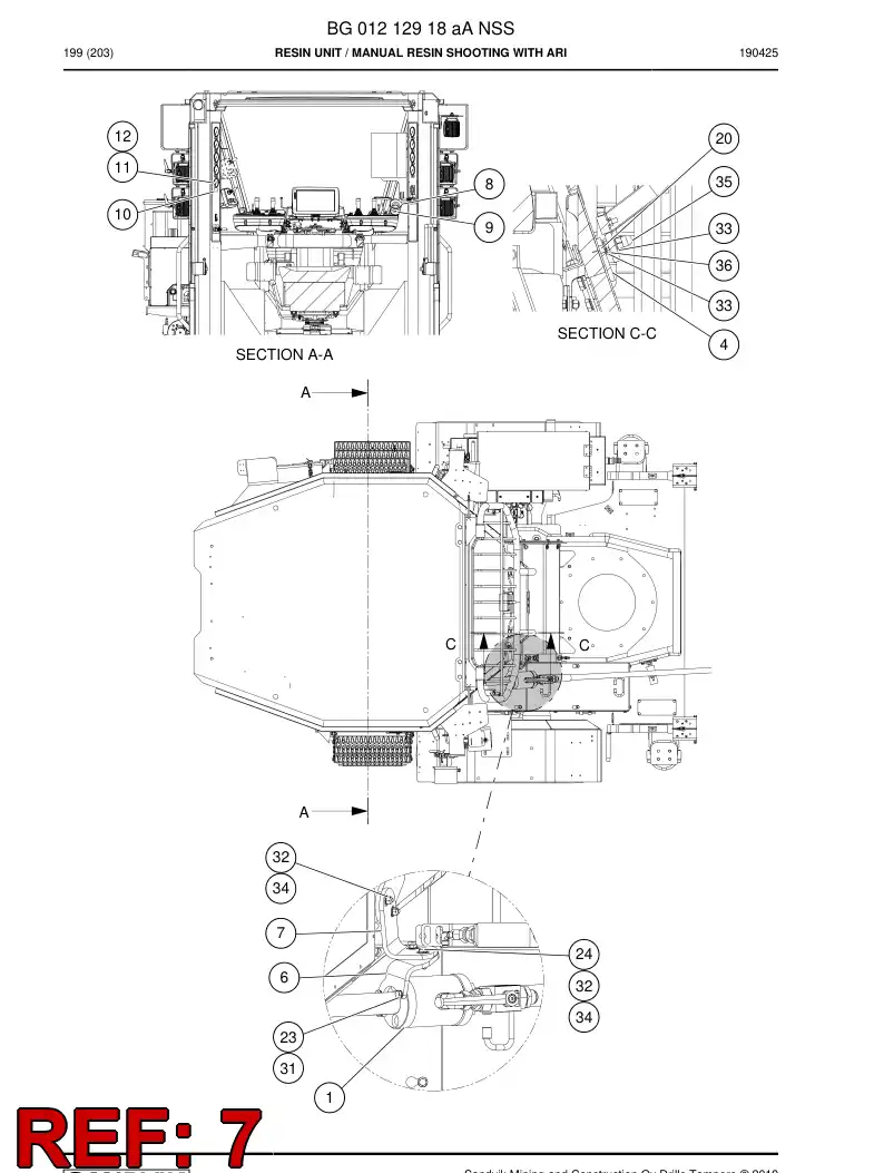 BG00696074a BG 006 960 74a Plate, Mounting - Sandvik Technical Drawing