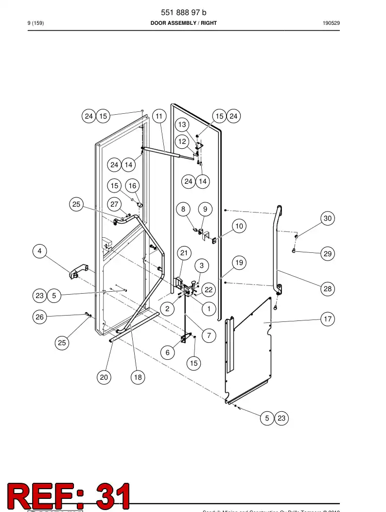BG00696080a BG 006 960 80a Plate, Locking - Sandvik Technical Drawing