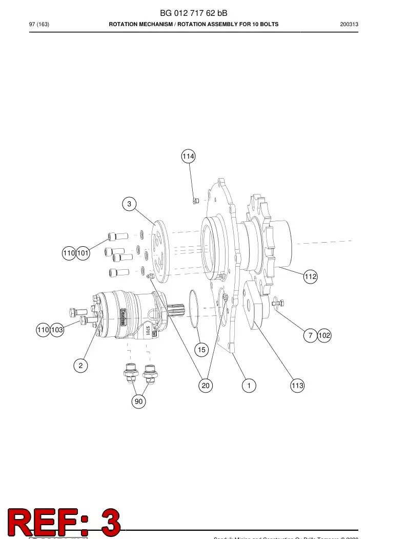 BG00696199a BG 006 961 99a Cover, End - Sandvik Technical Drawing