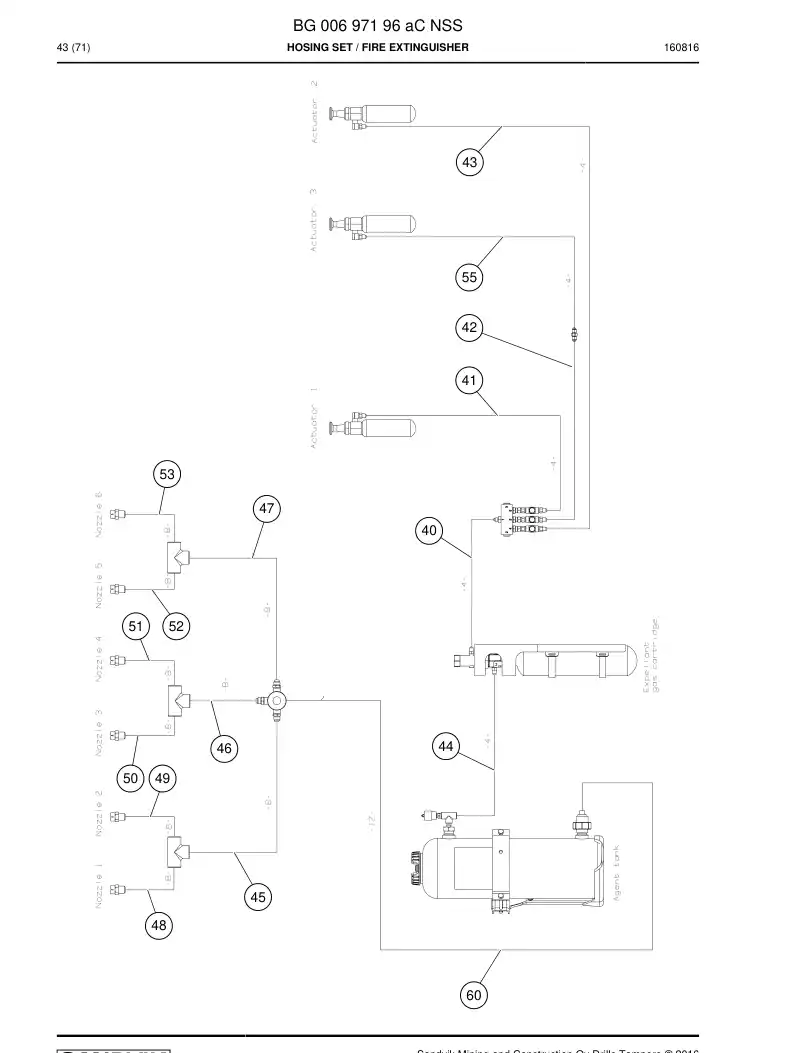 BG00697196a BG 006 971 96a Hosing Set - Sandvik Technical Drawing