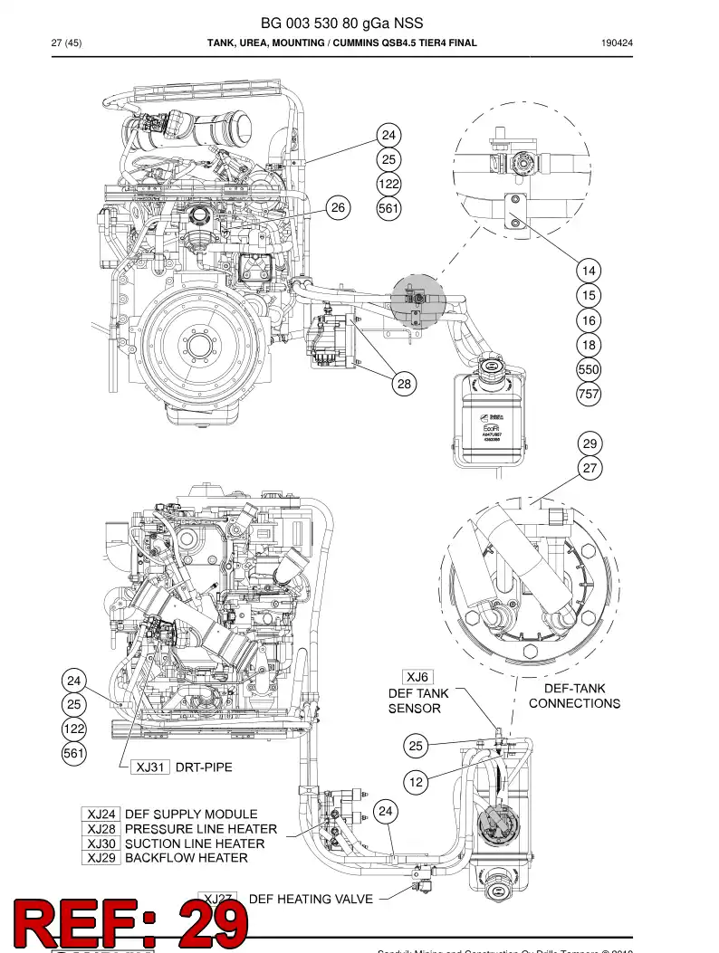 BG00697234a BG 006 972 34a Hose - Sandvik Technical Drawing
