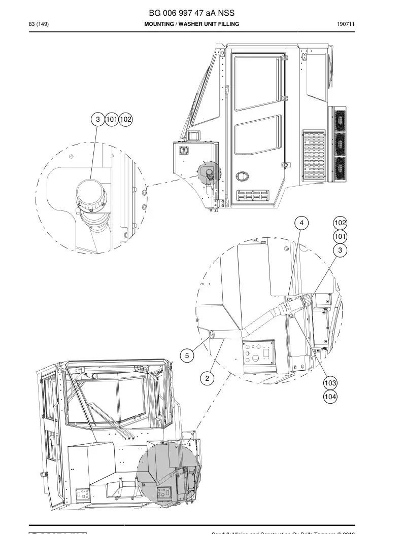 BG00699747a BG 006 997 47a Mounting - Sandvik Technical Drawing