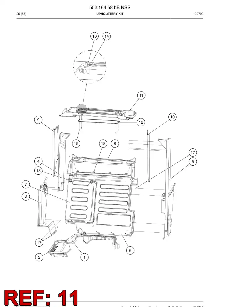 BG00700846a BG 007 008 46a Plate, Lining - Sandvik Technical Drawing