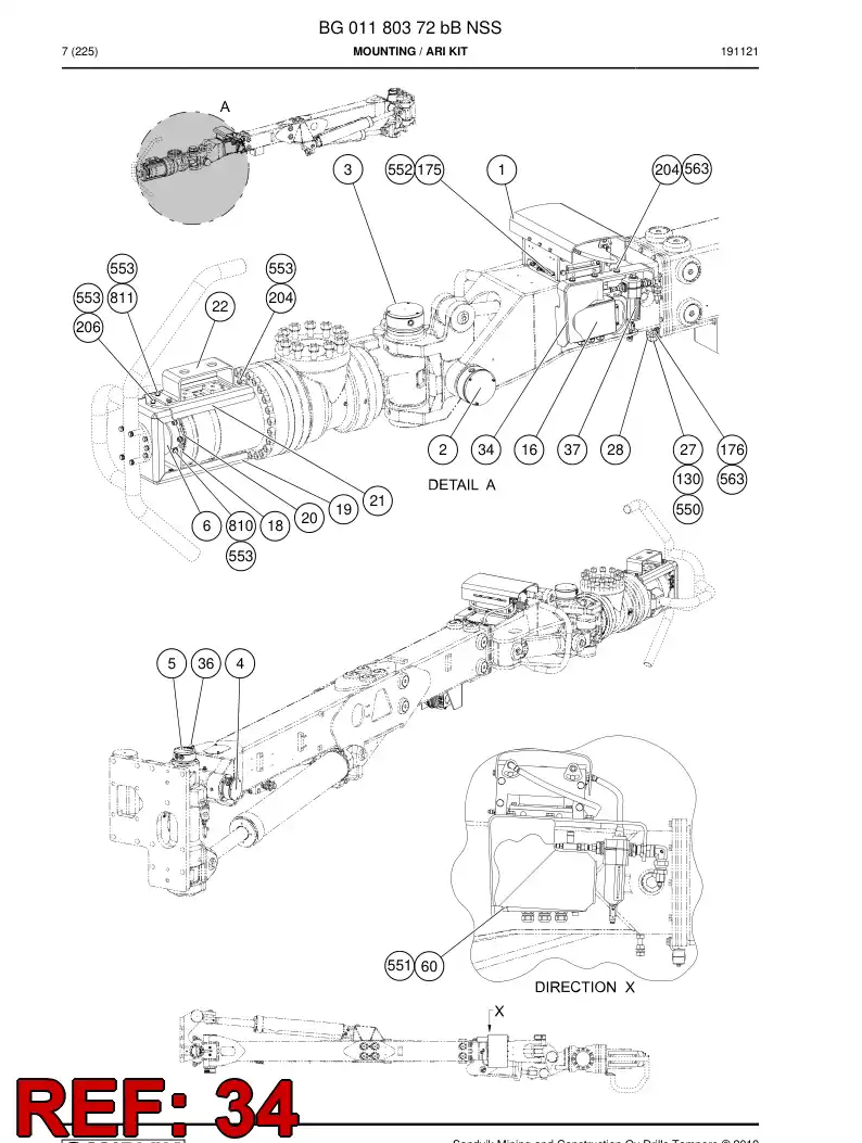 BG00703111a BG 007 031 11a Guard - Sandvik Technical Drawing