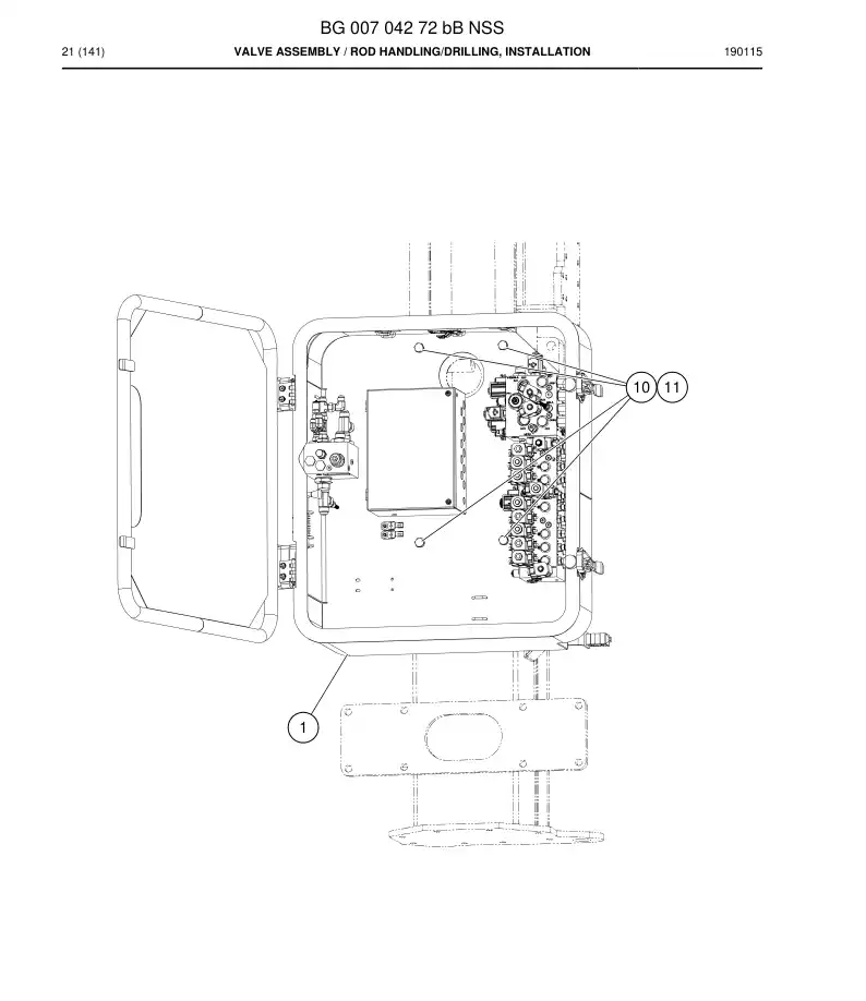 BG00704272b BG 007 042 72b Valve Assembly - Sandvik Technical Drawing