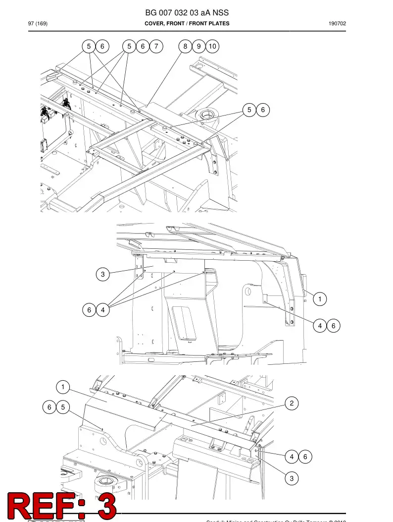 BG00704553a BG 007 045 53a Cover, Front - Sandvik Technical Drawing