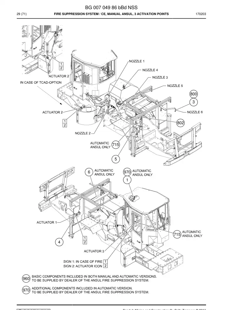 BG00704986b BG 007 049 86b Fire Suppression System - Sandvik Technical Drawing