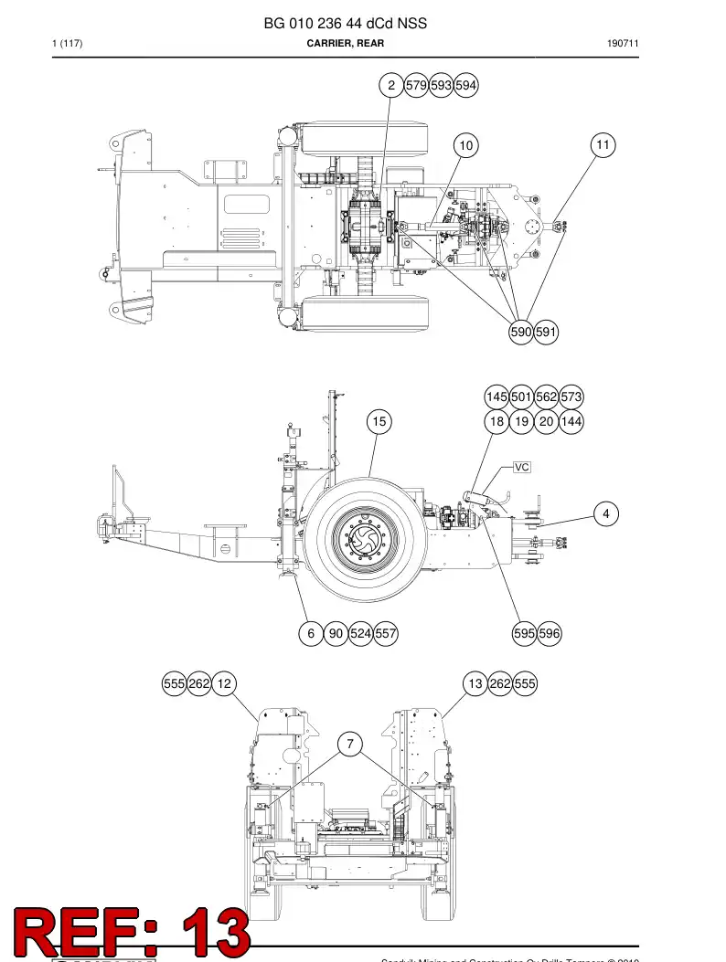 BG00705734a BG 007 057 34a Deflector, Air - Sandvik Technical Drawing