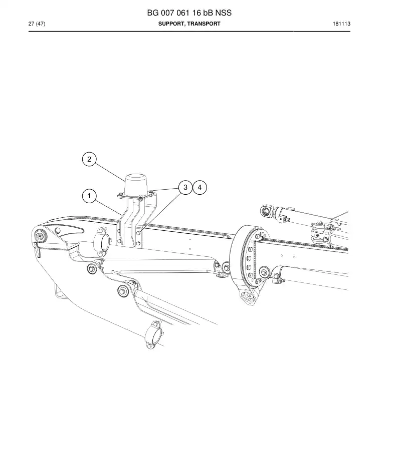 BG00706116b BG 007 061 16b Support, Transport - Sandvik Technical Drawing