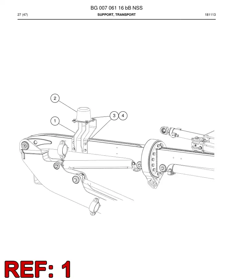 BG00706585a BG 007 065 85a Support, Transport - Sandvik Technical Drawing