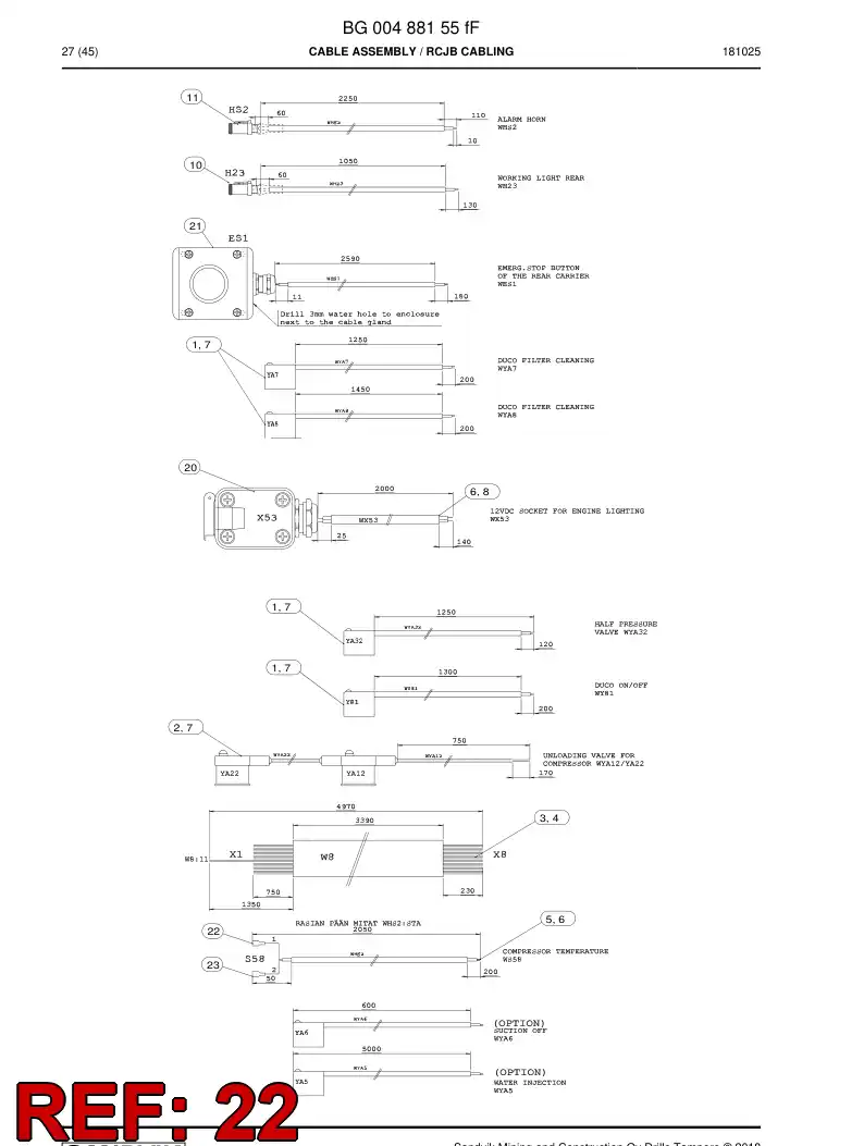 BG00706635a BG 007 066 35a Terminal, Cable - Sandvik Technical Drawing